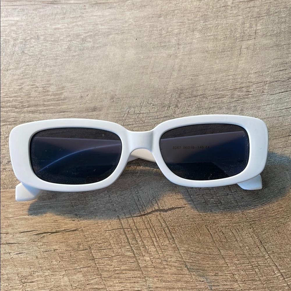 White Rectangular Sunglasses